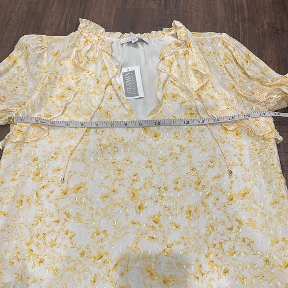 NWT Intermix Yellow Silk Top/Blouse, Size 0 - Picture 13 of 14